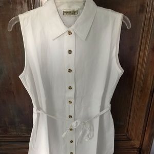 Collared khaki knee length dress with belt